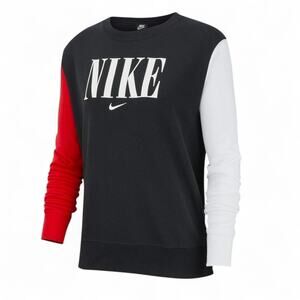 Nike Colorblock Essentials Crew Sweatshirt Women Size Small Long Sleeve Y2K